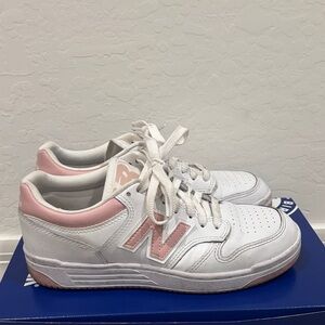 New Balance 480 Size 7 Women's White and Pink Casual Sneakers
